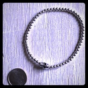 STERLING SILVER SKULL 💀 STRETCHY BRACELET